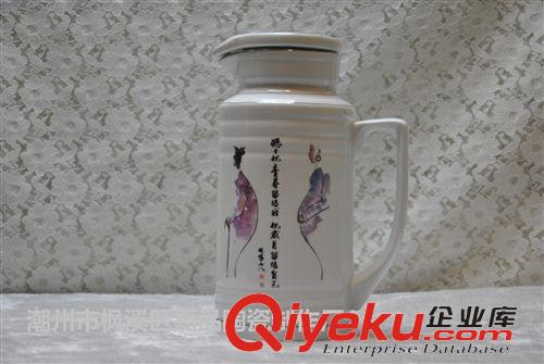 冷水壺 廠家直銷烤花描金冷水壺1.2L彩盒包裝禮品公司定制紀念品贈送品