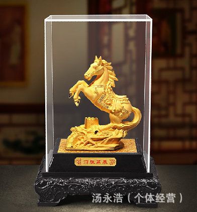 絨沙金工藝品 現(xiàn)貨供應 新款沙金擺件 前程萬里金擺件 創(chuàng)意擺件工藝品原始圖片2