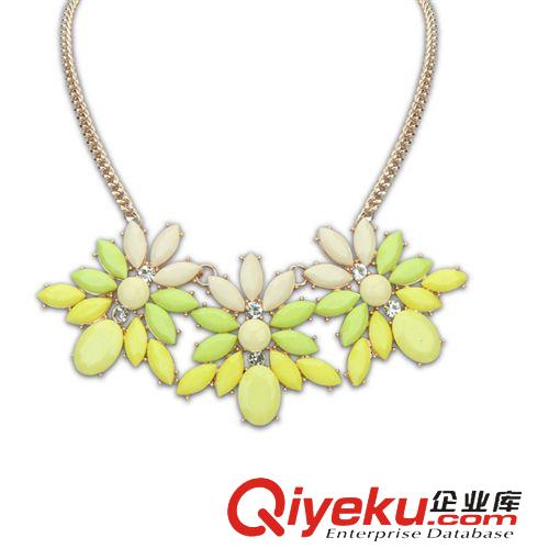 老款促銷（85折） 歐美范精品鎖骨鏈 dp奢華樹脂環(huán)保時尚夸張短款項(xiàng)鏈 女友禮物原始圖片2