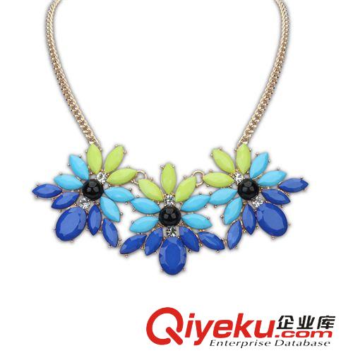 老款促銷（85折） 歐美范精品鎖骨鏈 dp奢華樹脂環(huán)保時尚夸張短款項(xiàng)鏈 女友禮物原始圖片3