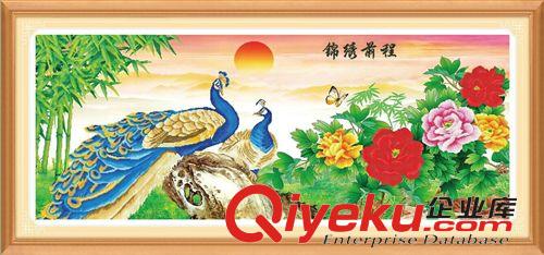 5D立體十字繡（3D十字繡） 絲蒂爾5D立體秀 錦繡前程(鸞鳳和鳴）孔雀牡丹 3D精準(zhǔn)印花十字繡原始圖片2