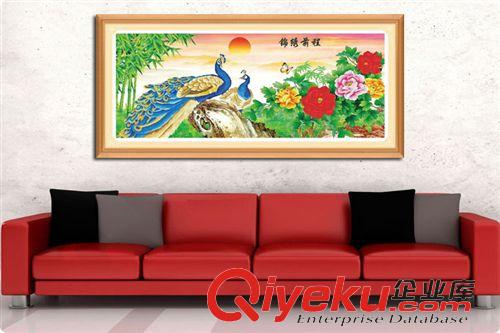 5D立體十字繡（3D十字繡） 絲蒂爾5D立體秀 錦繡前程(鸞鳳和鳴）孔雀牡丹 3D精準(zhǔn)印花十字繡原始圖片3