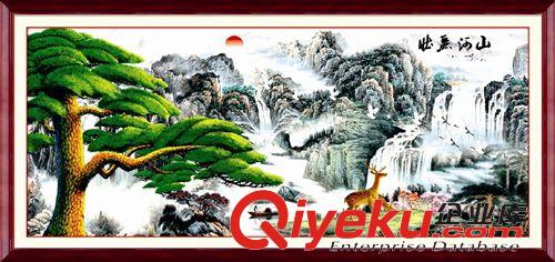 5D立體十字繡（3D十字繡） tj絲蒂爾5D立體秀 壯麗河山 迎客松 美麗風(fēng)景3D精準(zhǔn)印花十字繡原始圖片3