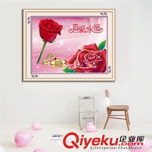 推薦懸掛位置 SDR絲蒂爾5D鉆石畫 真愛永恒 紅玫瑰戒指 愛情 貼鉆3D十字繡圓鉆