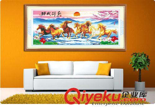 推薦懸掛位置 絲蒂爾5D立體秀 馬到成功朝氣蓬勃 萬馬奔騰動(dòng)物3D精準(zhǔn)印花十字繡
