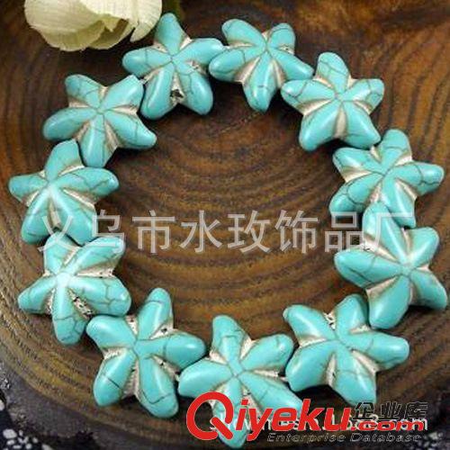 綠松石系列 Turquoise DIY手工串珠手鏈材料散珠配件 合成綠松石六角米珠散珠 TS47
