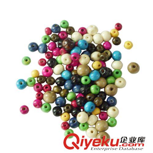 木珠 專業加工 彩色圓木珠 大孔小孔彩色小木珠 彩色木頭珠原始圖片3