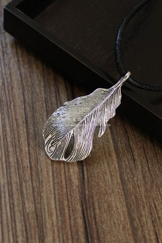 飾品 例外同款文藝羽毛合金做舊文藝森林系項鏈原始圖片3