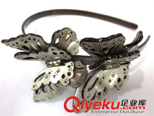 頭箍Hair band 法國(guó)進(jìn)出口水晶板材兩只蝴蝶雙層造型優(yōu)雅方鉆點(diǎn)綴發(fā)箍頭箍供應(yīng)原始圖片2