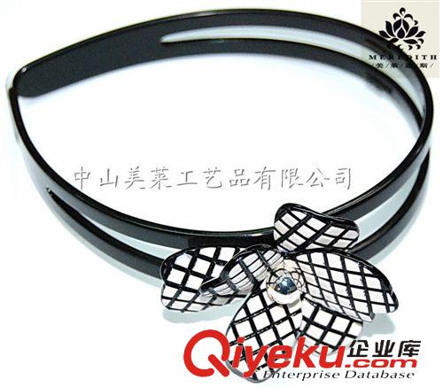 頭箍Hair band 美萊迪斯廣州gd飾品批發(fā)采購代理 格子花板材發(fā)箍頭箍fk