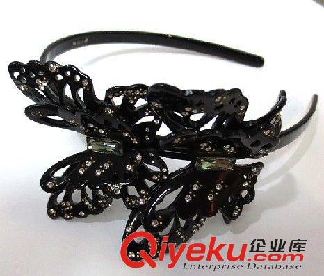 頭箍Hair band 法國時尚醋酸板材gd大氣發(fā)飾出口歐美風格十只蝴蝶頭箍供應現(xiàn)貨