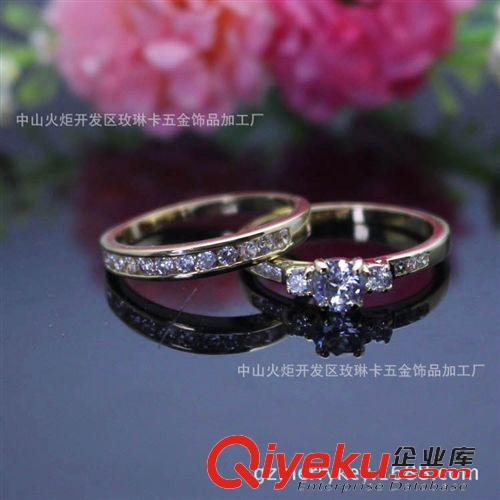 10月新品 歐美外貿(mào)出口首飾時尚組合結(jié)婚套戒鋯石鑲鉆戒指速賣通指環(huán)一件代