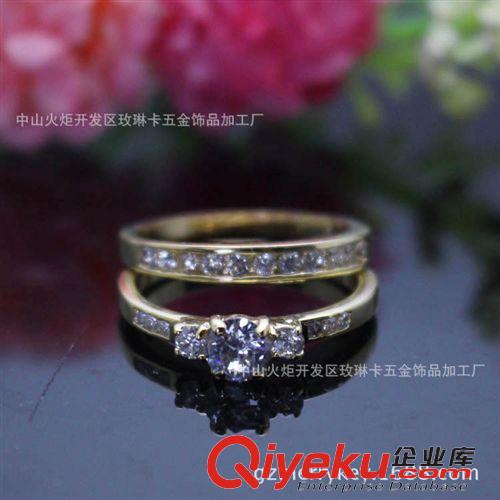 10月新品 歐美外貿(mào)出口首飾時尚組合結(jié)婚套戒鋯石鑲鉆戒指速賣通指環(huán)一件代