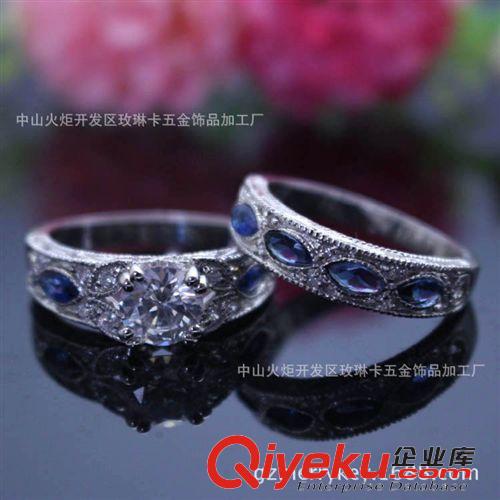 10月tj 歐美外貿(mào)出口首飾時尚組合結(jié)婚套戒鋯石鑲鉆戒指速賣通指環(huán)一件代