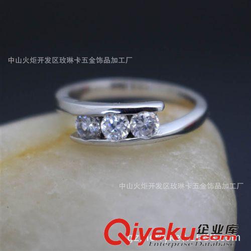 戒指 首飾批發創意禮物銅鑲嵌鋯石戒指指環精品尾戒18K鍍白金外貿批發原始圖片3