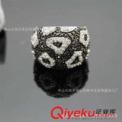 戒指 外貿(mào)出口首飾歐美時(shí)尚戒指鑲寶藍(lán)鉆個(gè)性gd手飾復(fù)古指環(huán)gd女戒