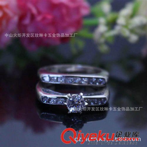 戒指 諾言K金情侶套戒韓版鋯石結(jié)婚戒指現(xiàn)貨批發(fā)gd鋯石首飾廠家直銷