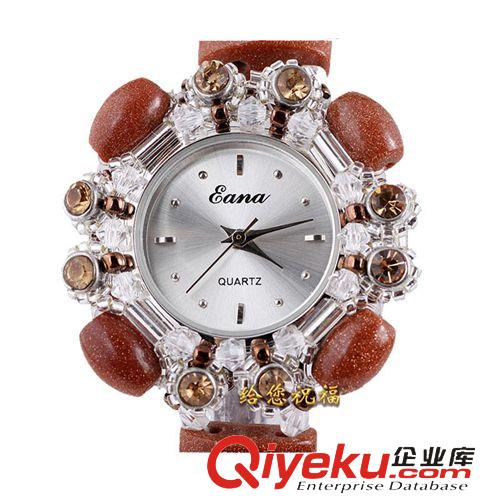 特色寶石 【源自臺灣】依娜EANA品牌手表 tr金砂石女款手表 gd手表批發(fā)原始圖片2