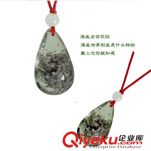 原創(chuàng)百搭項鏈 【一件起批】招財辟邪tr綠幽靈水晶項鏈批發(fā) 一件代發(fā)