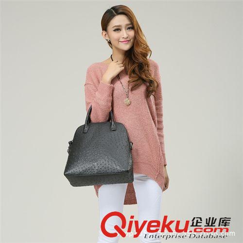 出口產品 歐美時尚2015秋冬新款鴕鳥紋貝殼包經典dp單肩斜跨女包一件代發
