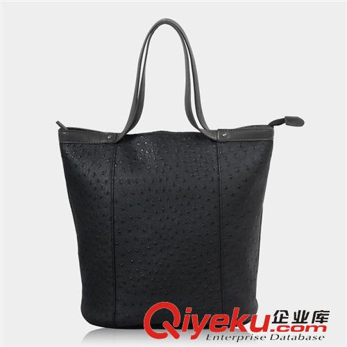 出口產品 批發采購2015年秋冬新款時尚水桶包韓版鴕鳥紋單肩手提包一件代發原始圖片2