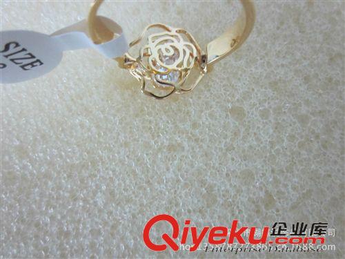 銅戒指 伊泰蓮娜  歐美時尚原單縷空玫瑰花形女式戒指指環原始圖片3