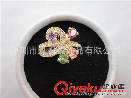銅戒指 歐美  進口合金鑲奧地利進口多才水晶花朵女潮食指女式戒指原始圖片3
