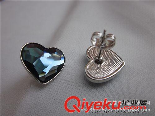 耳環(huán) 耳釘 伊泰蓮娜   歐美女款心形水晶耳環(huán)首飾廠家批發(fā)訂做原始圖片2