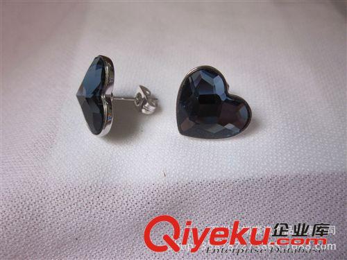 耳環(huán) 耳釘 伊泰蓮娜   歐美女款心形水晶耳環(huán)首飾廠家批發(fā)訂做原始圖片3