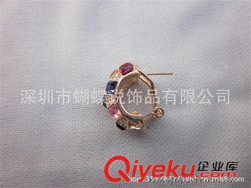 耳環 耳釘 歐美式 合金電鍍18K黃金鑲施華水晶女款耳環