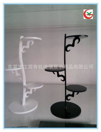 亞克力珠寶展示架 亞克力多層旋轉展示架 銀色展示架  連鎖店珠寶飾品展示架