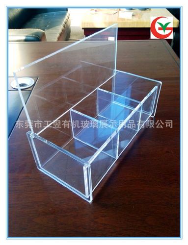 亞克力盒子 gd亞克力盒 亞克力透明3格固定收納盒 深圳廠家直銷原始圖片3