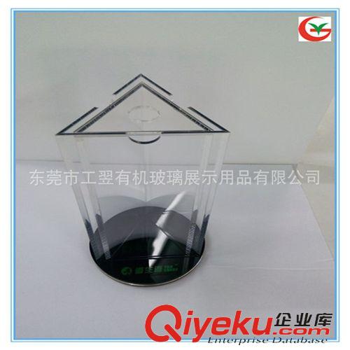 亞克力臺卡 批發訂做有機玻璃臺卡 亞克力三角旋轉臺卡，4周可放置資料等原始圖片3