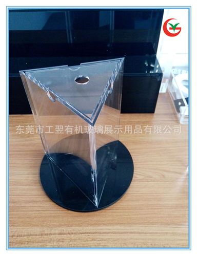 亞克力臺卡 長安廠家各規格亞克力360度旋轉臺卡 A4 A5水晶透明臺卡訂做原始圖片3