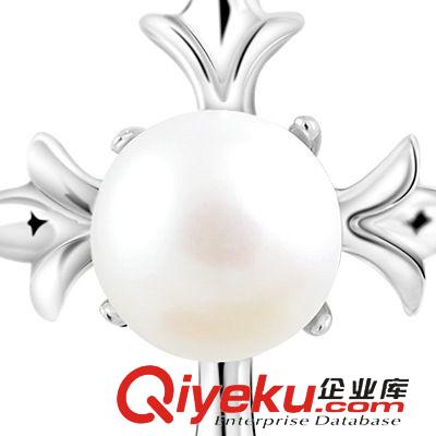 吊墜 雪奈爾十字架純銀項鏈 男女長款珍珠鎖骨鏈 韓版時尚飾品吊墜