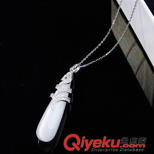 吊墜 雪奈爾925純銀女飾品 韓版時尚短款鎖骨銀項鏈水滴貓眼石吊墜