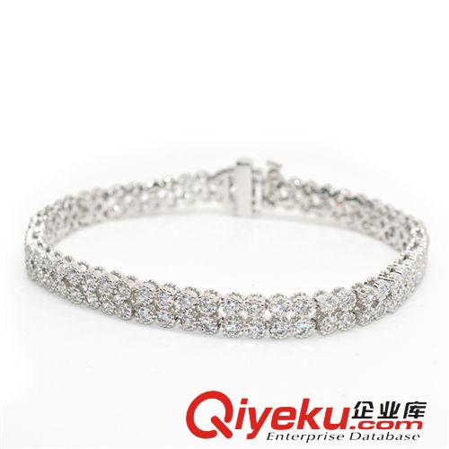手鏈 雪奈爾925銀女飾品 韓版多層滿鉆仿真鉆石銀手鏈 閨蜜生日禮物
