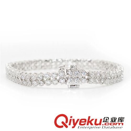 手鏈 雪奈爾925銀女飾品 韓版多層滿鉆仿真鉆石銀手鏈 閨蜜生日禮物