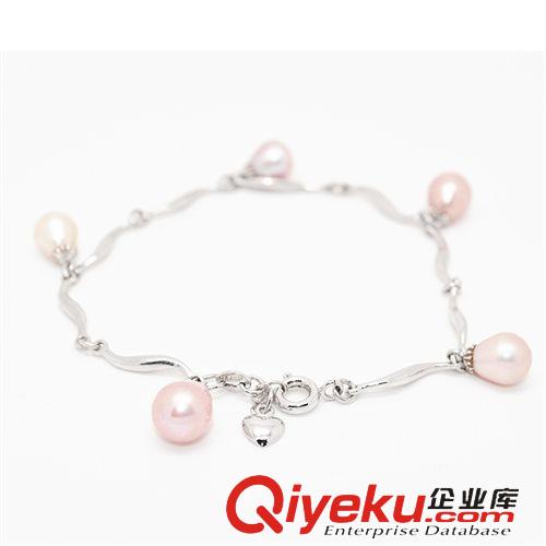 手鏈 雪奈爾925銀女飾品 韓版時尚tr水滴珍珠銀手鏈 閨蜜生日禮物
