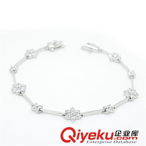 手鏈 雪奈爾925銀女銀飾 韓版時尚仿真鉆石花朵銀手鏈 閨蜜生日禮物