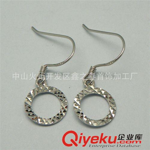 耳飾 廠家直銷 925純銀女款 耳鉤批花耳環(huán) 電鍍白金原始圖片2