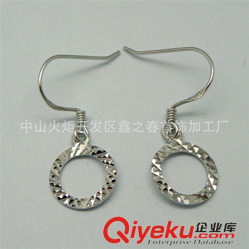 耳飾 廠家直銷 925純銀女款 耳鉤批花耳環(huán) 電鍍白金原始圖片3