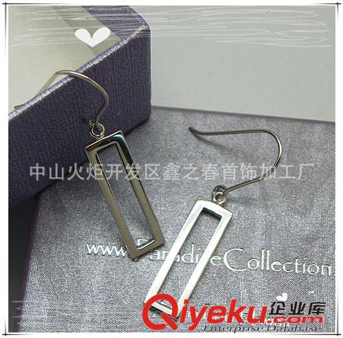 耳飾 925純銀耳環(huán)[促銷] 耳勾長款耳環(huán) 長方形原始圖片2