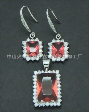 首飾套裝 首飾套裝 耳環 吊墜 925飾品 小飾品 銀飾  火炬  項鏈耳環套裝