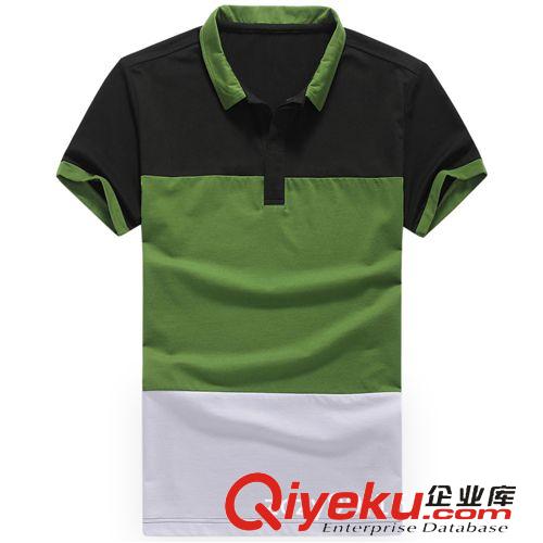 2014夏季T恤訂做款 2014新款男士短袖T恤 翻領(lǐng)男 POLO衫 夏裝韓版修身拼接短袖T恤