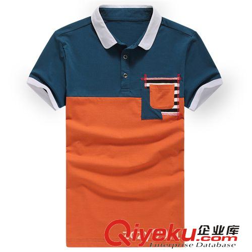 2014夏季T恤訂做款 2014新款男POLO衫夏裝韓版拼接男士短袖T恤 3061