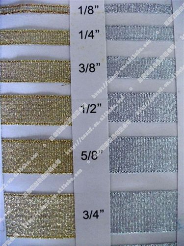 ＜金銀蔥帶、繩＞系列 廠家供應 金銀蔥帶 噴蔥紗帶 鐵絲邊紗帶