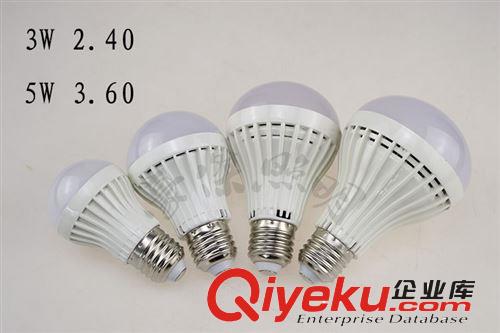 LED球泡燈 3W 5W鋁基板散熱器塑料球泡燈 LED節能家裝照明燈飾廠家直銷價