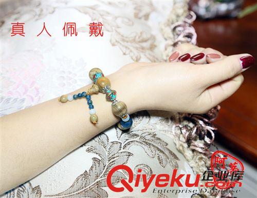 金絲楠木 阿蒂妮 金絲楠木男款佛珠手串 配磷灰石手鏈 廠家直銷 新款原始圖片3