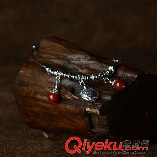 腳鏈 原創(chuàng)設(shè)計(jì)飾品 古樹(shù)千藤手工制作批發(fā)瑪瑙苗銀腳鏈女款 2900743原始圖片3